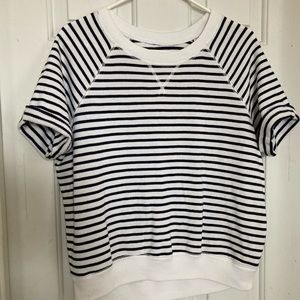 Aerie short sleeve Navy stripe sweatshirt
